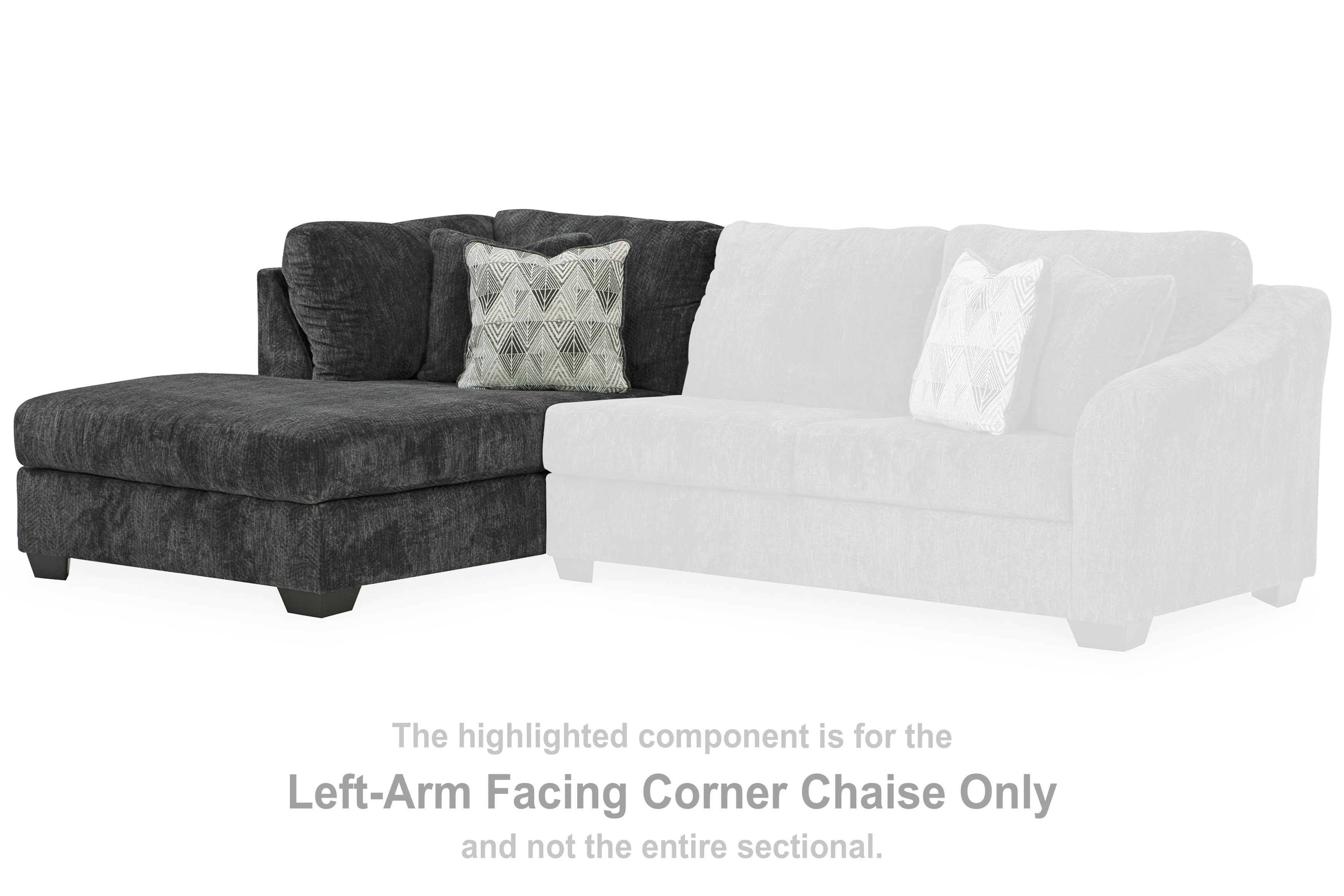 Biddeford Ebony Left-Arm Facing Corner Chaise from Ashley - Luna Furniture