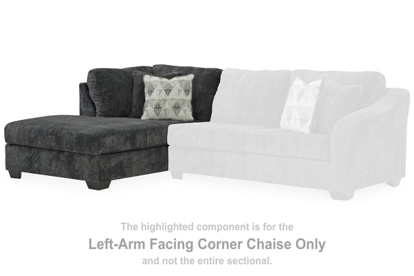 Biddeford Ebony Left-Arm Facing Corner Chaise