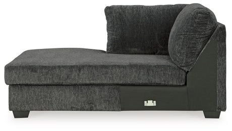 Biddeford Ebony Left-Arm Facing Corner Chaise from Ashley - Luna Furniture