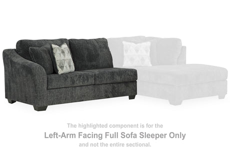 Biddeford Ebony Left-Arm Facing Full Sofa Sleeper from Ashley Furniture - Luna Furniture