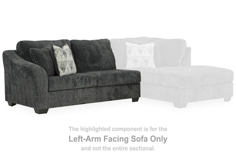 Biddeford Ebony Left-Arm Facing Sofa from Ashley Furniture - Luna Furniture