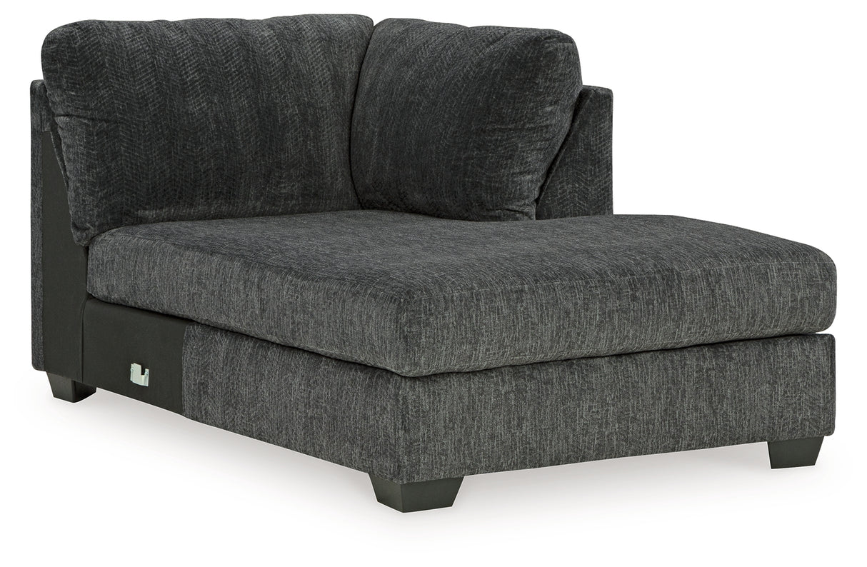 Biddeford Ebony Right-Arm Facing Corner Chaise from Ashley - Luna Furniture