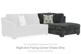 Biddeford Ebony Right-Arm Facing Corner Chaise from Ashley - Luna Furniture