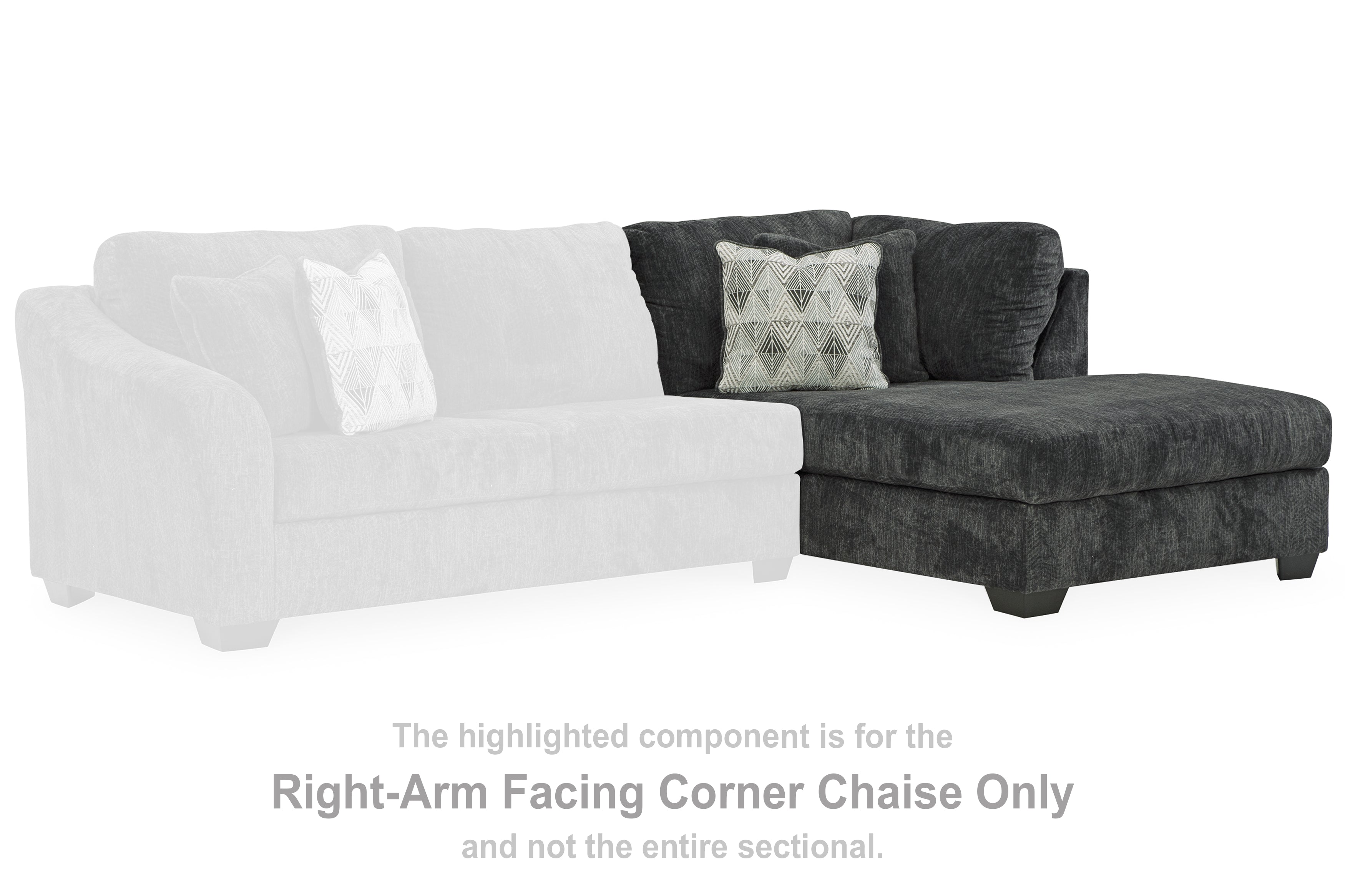 Biddeford Ebony Right-Arm Facing Corner Chaise from Ashley - Luna Furniture