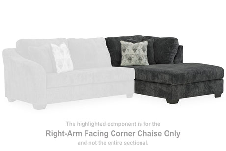 Biddeford Ebony Right-Arm Facing Corner Chaise from Ashley Furniture - Luna Furniture