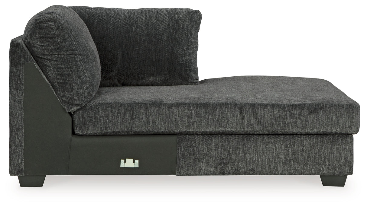 Biddeford Ebony Right-Arm Facing Corner Chaise from Ashley - Luna Furniture