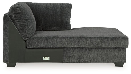 Biddeford Ebony Right-Arm Facing Corner Chaise from Ashley - Luna Furniture