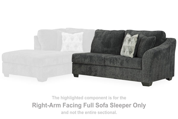Biddeford Ebony Right-Arm Facing Full Sofa Sleeper