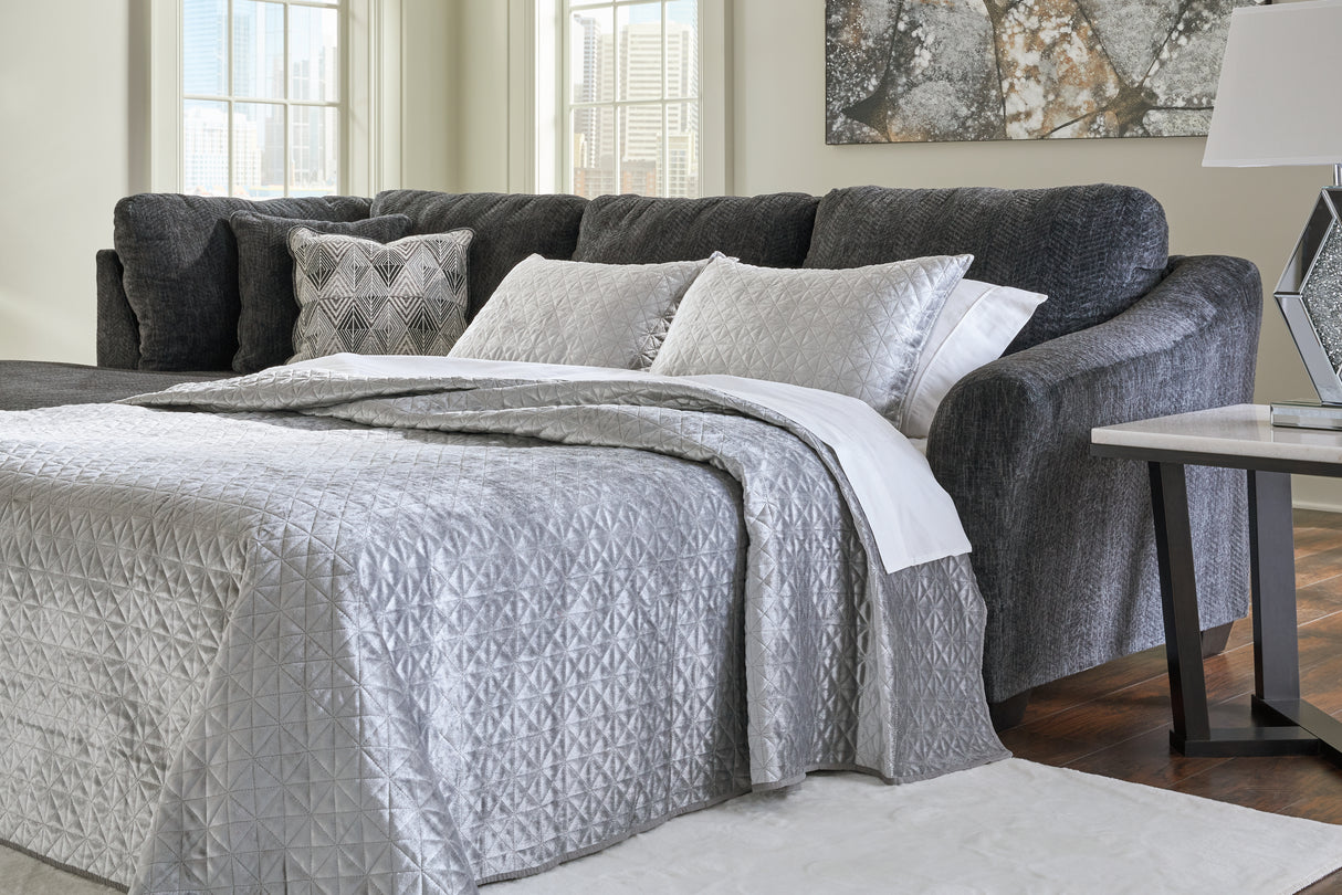 Biddeford Ebony Right-Arm Facing Full Sofa Sleeper from Ashley - Luna Furniture