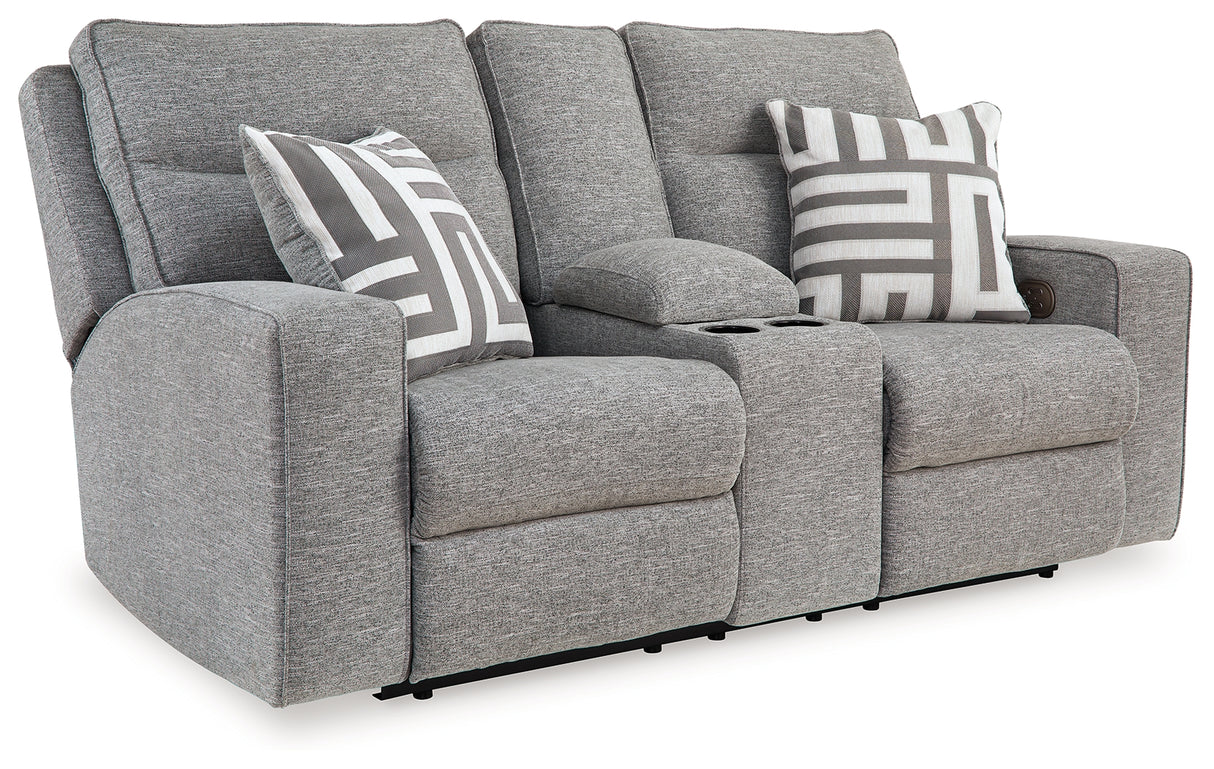 Biscoe Pewter Power Reclining Loveseat from Ashley - Luna Furniture