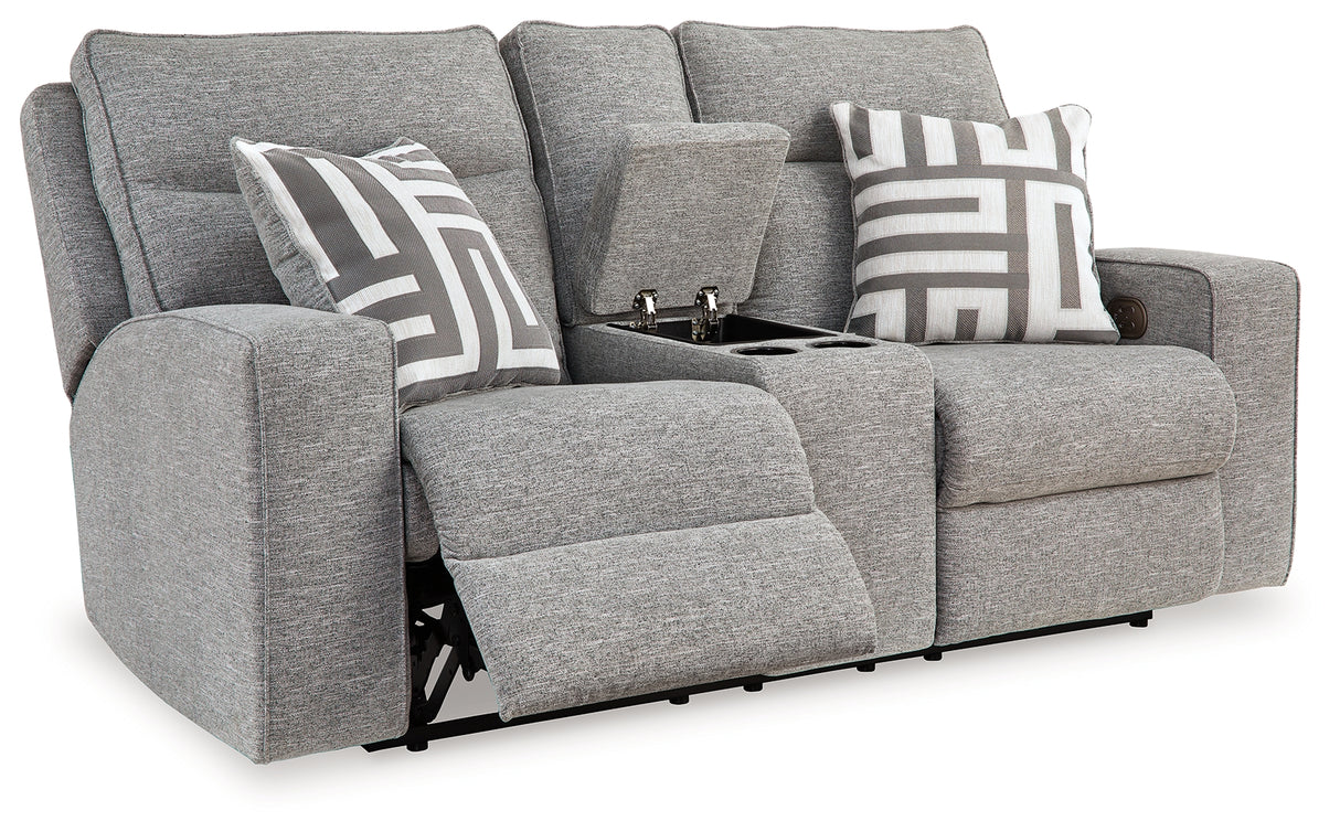 Biscoe Pewter Power Reclining Loveseat from Ashley - Luna Furniture