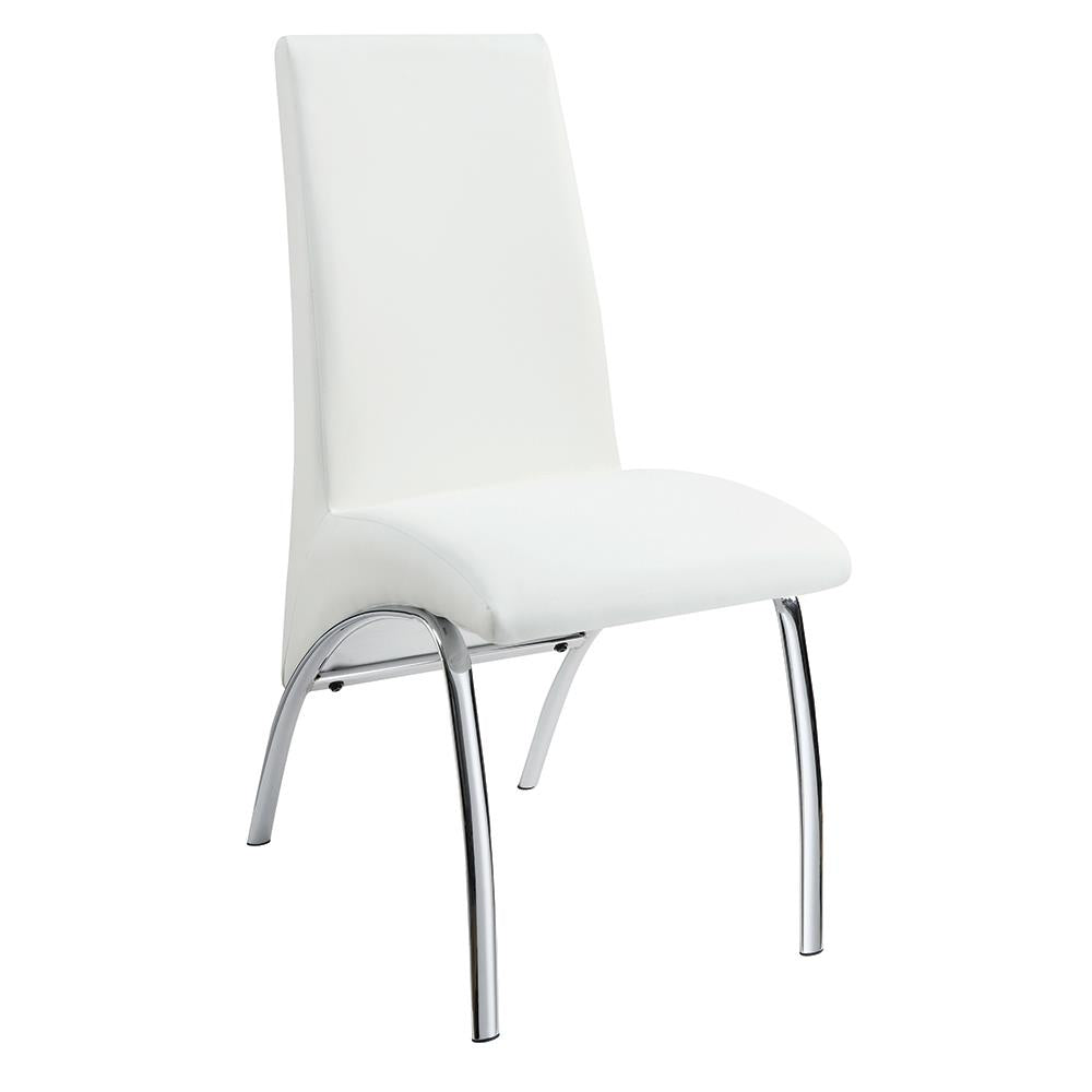Bishop White and Chrome Upholstered Side Chairs, Set of 2 from Coaster - Luna Furniture
