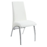 Bishop White and Chrome Upholstered Side Chairs, Set of 2 from Coaster - Luna Furniture