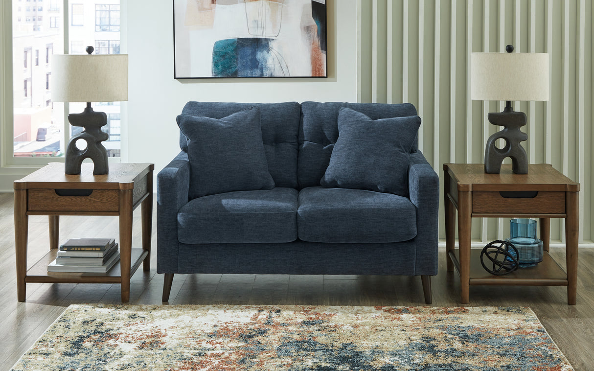 Bixler Navy Loveseat from Ashley - Luna Furniture