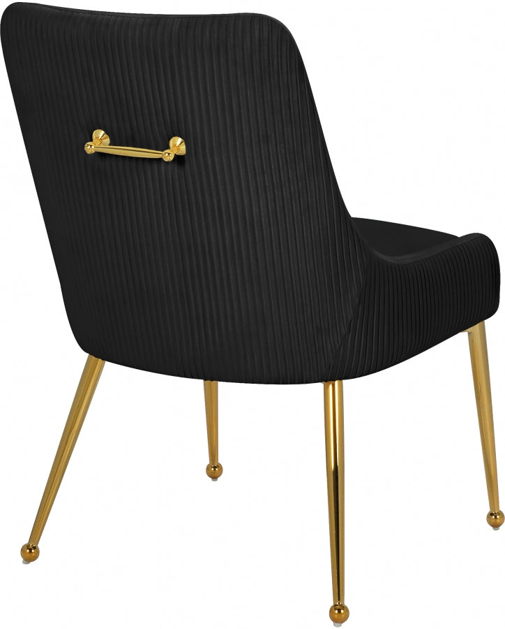 Black Ace Velvet Dining Chair, Set of 2 Luna Furniture from Meridian
