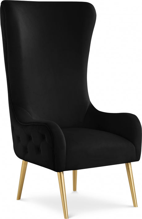 Black Alexander Velvet Accent Chair - 536Black - Luna Furniture