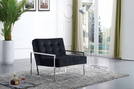 Black Alexis Velvet Accent Chair - 522Black - Luna Furniture