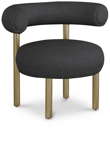 Black Bordeaux Boucle Fabric Accent Chair - 494Black - Luna Furniture