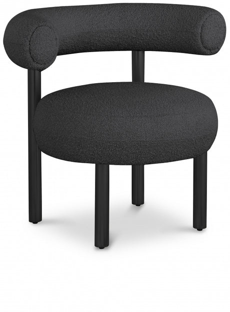 Black Bordeaux Boucle Fabric Accent Chair - 495Black - Luna Furniture