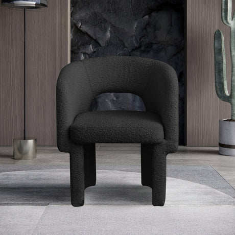 Black Emmet Boucle Fabric Dining Chair / Accent Chair - 438Black-C - Luna Furniture