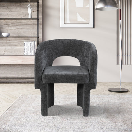 Black Emmet Chenille Fabric Dining Chair / Accent Chair - 439Black-C - Luna Furniture