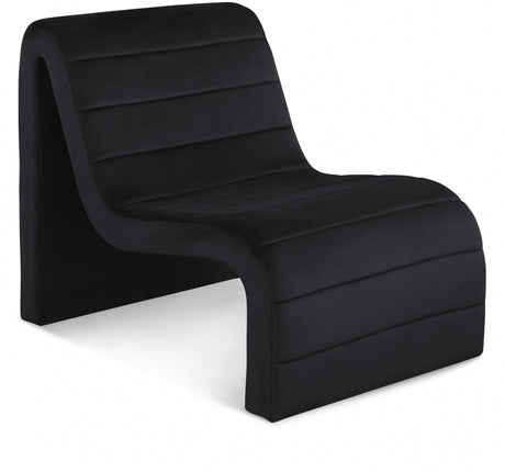 Black Ivy Velvet Accent Chair - 403Black - Luna Furniture