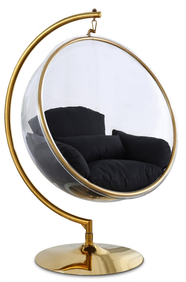 Black Luna Acrylic Swing Bubble Accent Chair - 508Black - Luna Furniture