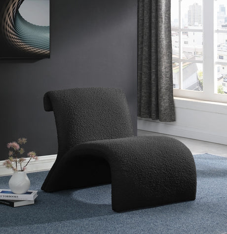 Black Mulberry Boucle Fabric Accent Chair - 483Black - Luna Furniture
