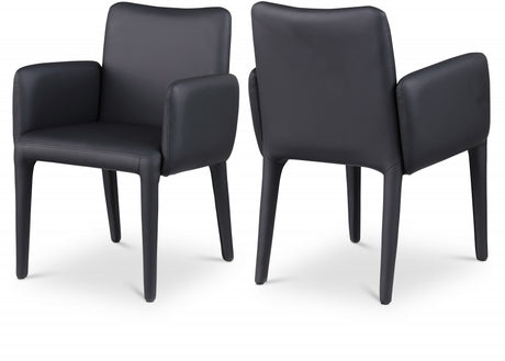 Black Pelle Faux Leather Dining Chair / Accent Chair - 711Black-C - Luna Furniture