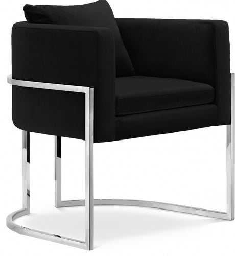 Black Pippa Velvet Accent Chair - 524Black - Luna Furniture