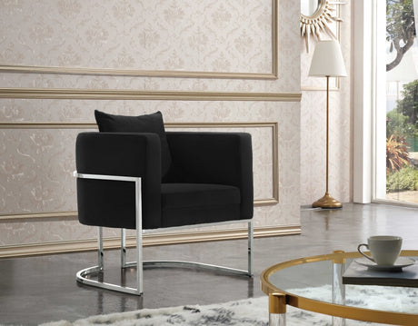 Black Pippa Velvet Accent Chair - 524Black - Luna Furniture