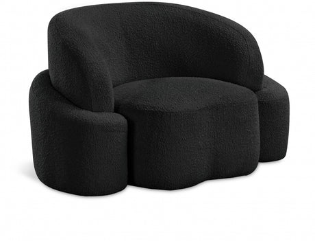 Black Principessa Boucle Fabric Living Room Chair - 108Black-C - Luna Furniture