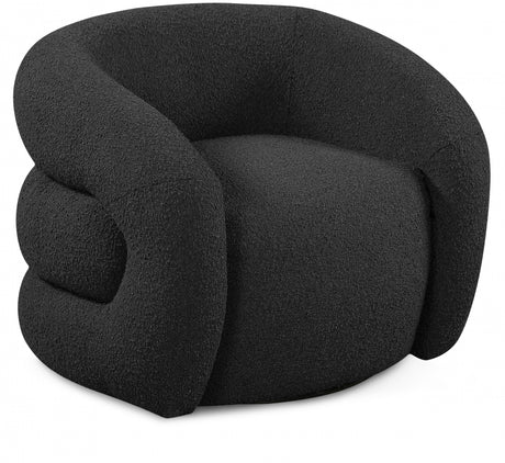 Black Roxbury Boucle Fabric Dining Chair / Accent Chair - 473Black - Luna Furniture