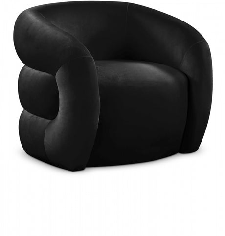 Black Roxbury Velvet Accent Chair - 525Black - Luna Furniture