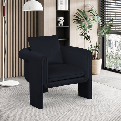 Black Sloan Velvet Accent Chair - 424Black - Luna Furniture