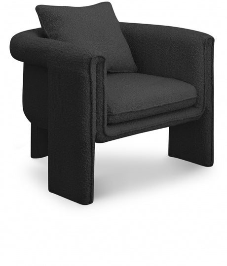 Black Stylus Boucle Accent Chair - 425Black - Luna Furniture