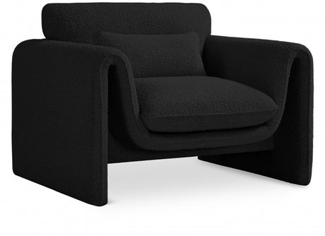 Black Stylus Boucle Fabric Chair - 198Black-C - Luna Furniture