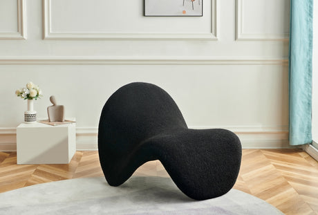 Black Theodore Faux Sherling Accent Chair - 548Black - Luna Furniture