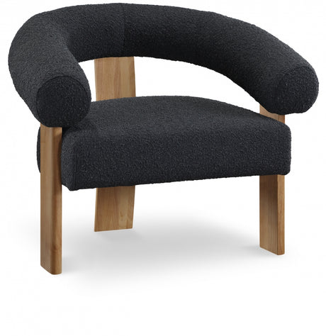 Black Winston Boucle Fabric Accent Chair - 496Black - Luna Furniture