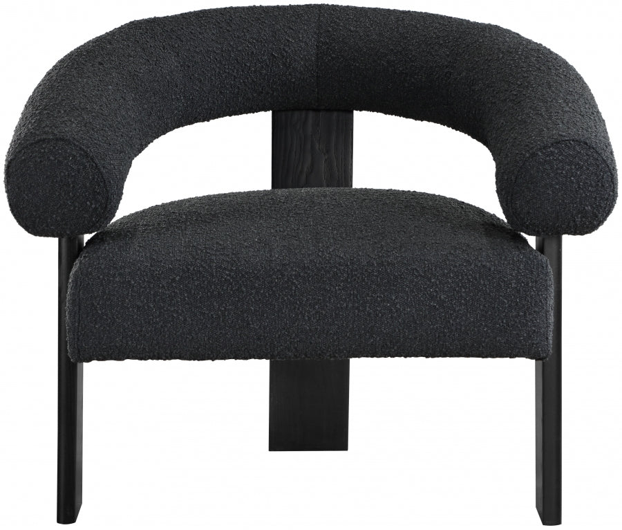 Black Winston Boucle Fabric Accent Chair - 497Black - Luna Furniture