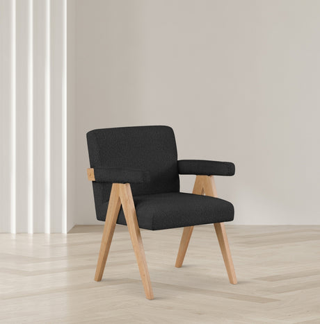 Black Woodloch Boucle Fabric Accent Chair - 480Black - Luna Furniture