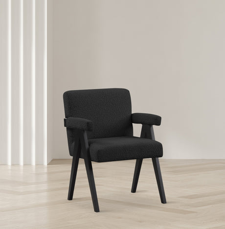 Black Woodloch Boucle Fabric Accent Chair - 481Black - Luna Furniture