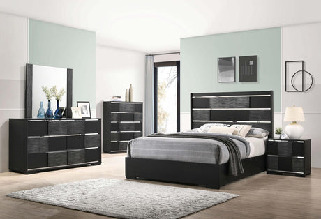 Blacktoft Black 6-Drawer Dresser with Mirror from Coaster - Luna Furniture