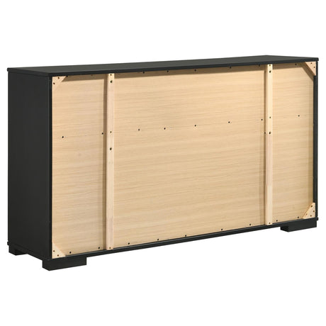 Blacktoft Black 6-Drawer Dresser with Mirror from Coaster - Luna Furniture