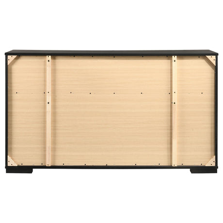 Blacktoft Black 6-Drawer Dresser with Mirror from Coaster - Luna Furniture