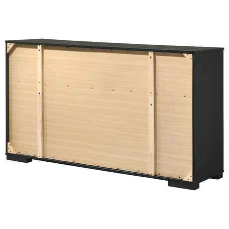 Blacktoft Black 6-Drawer Dresser with Mirror from Coaster - Luna Furniture