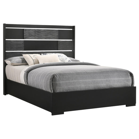 Blacktoft Queen Panel Bed Black - 207101Q - Luna Furniture