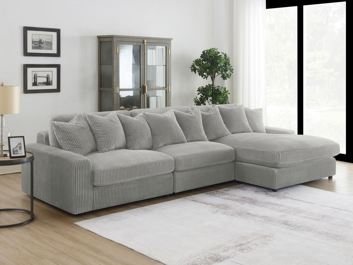 Blaine Fog Upholstered Reversible Sectional from Coaster - Luna Furniture