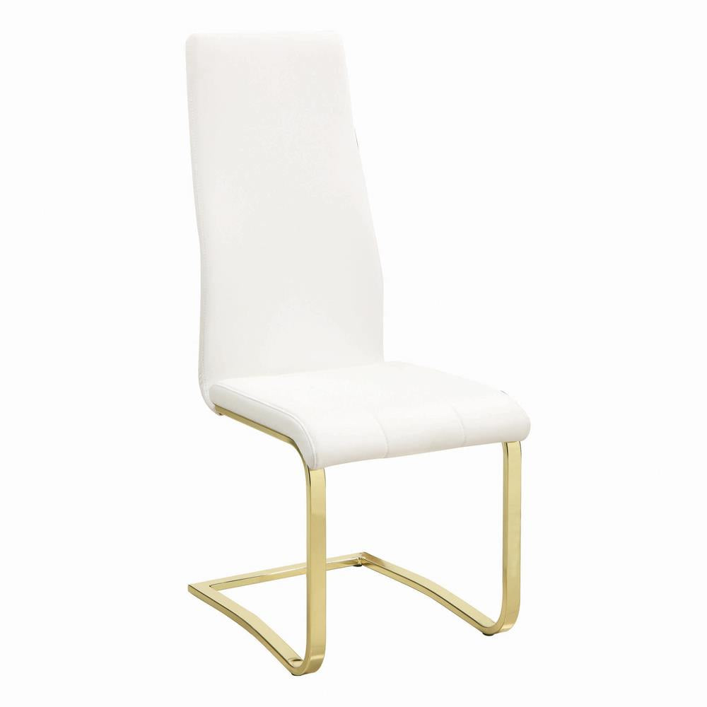 Blair White and Rustic Brass Side Chairs, Set of 4 from Coaster - Luna Furniture