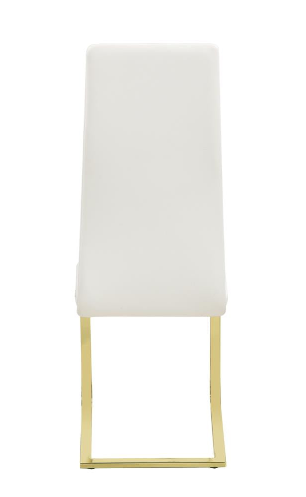 Blair White and Rustic Brass Side Chairs, Set of 4 from Coaster - Luna Furniture